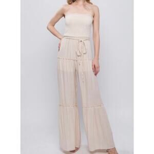 Love Tree Boho woven Pants Jumpsuit Large